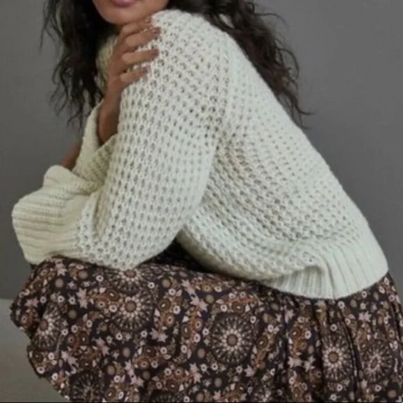 AnthroMaeve Bell Sleeve Open Knit Sweater